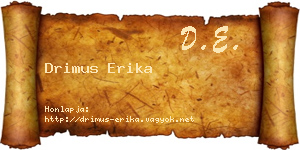 Drimus Erika névjegykártya